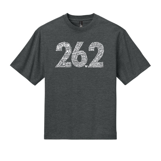 Boston 26.2 - Heavyweight Heathered Charcoal Tee (DT6065) (HBM26-13)