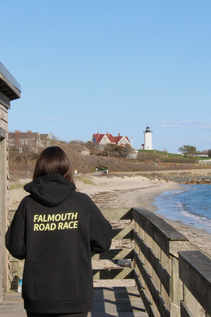 ASICS Falmouth Road Race 2026 - ASICS Unisex Fleece Relaxed Pullover Hoodie Black (2031F470) (FRR26-13 LC, FRR26-14 Back)