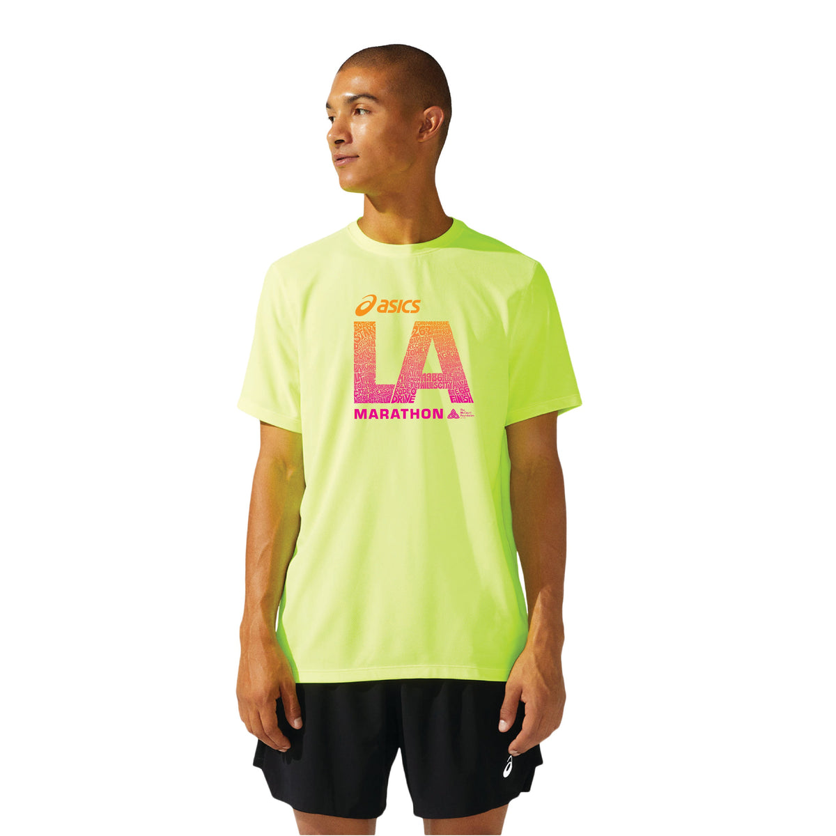 2026 ASICS Los Angeles Marathon - ASICS Men's Ready Set Short Sleeve Tee Safety Yellow (2011b458) (LA26-13)