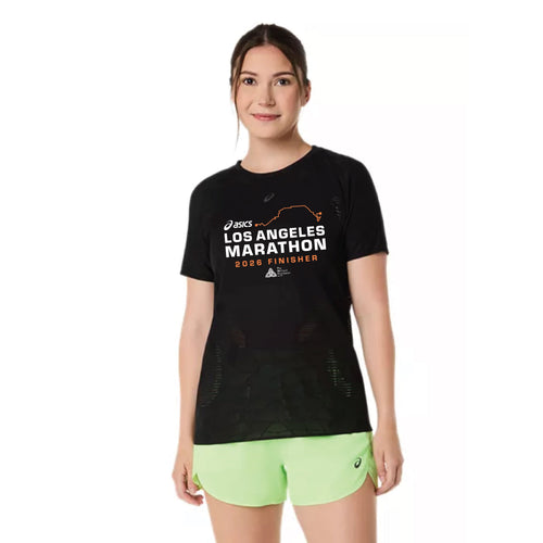 2026 ASICS Los Angeles Marathon FINISHER - ASICS Women's Metarun Short Sleeve Top Black (2012D418) (LA26-27)