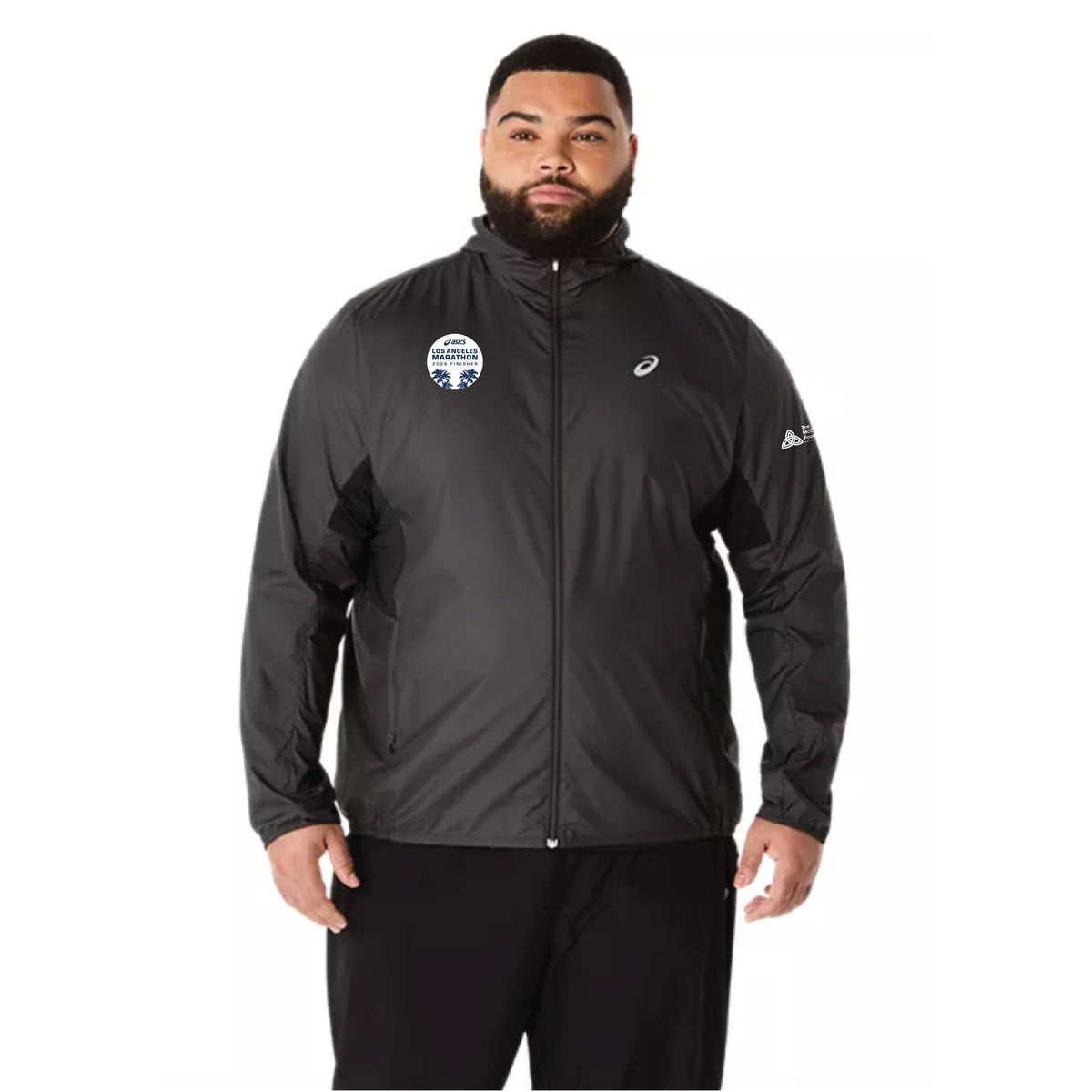 2026 ASICS Los Angeles Marathon FINISHER - ASICS Men's Silver Jacket Black (2011D235) (LA26-36)