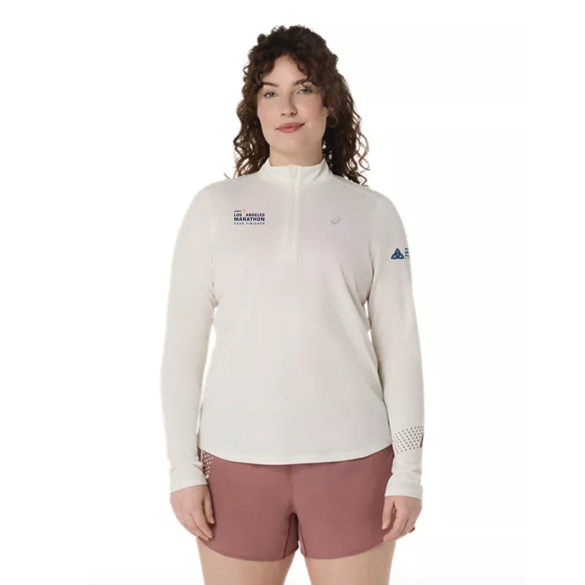 2026 Los Angeles Marathon FINISHER - ASICS Women's Icon 1/2 Zip Cream (2012D175) (LA26-34)