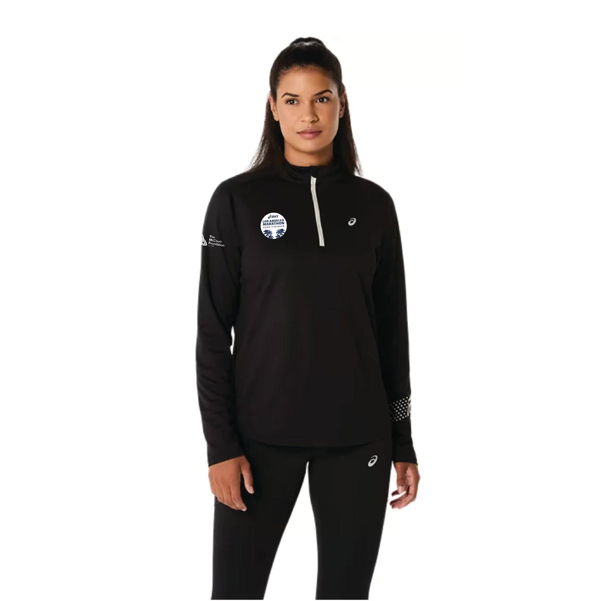 2026 ASICS Los Angeles Marathon FINISHER - ASICS Women's Icon 1/2 Zip Black (2012D175) (LA26-36)