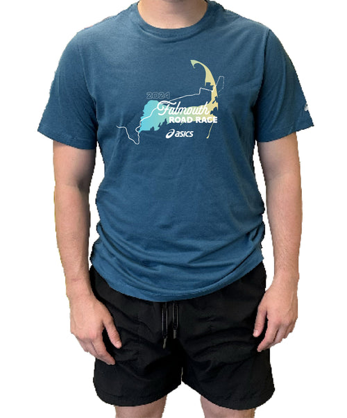 Asics Men's Falmouth Road Race 2024 Course Map Graphic Tee (1011471411-485) FRR36 (POS)