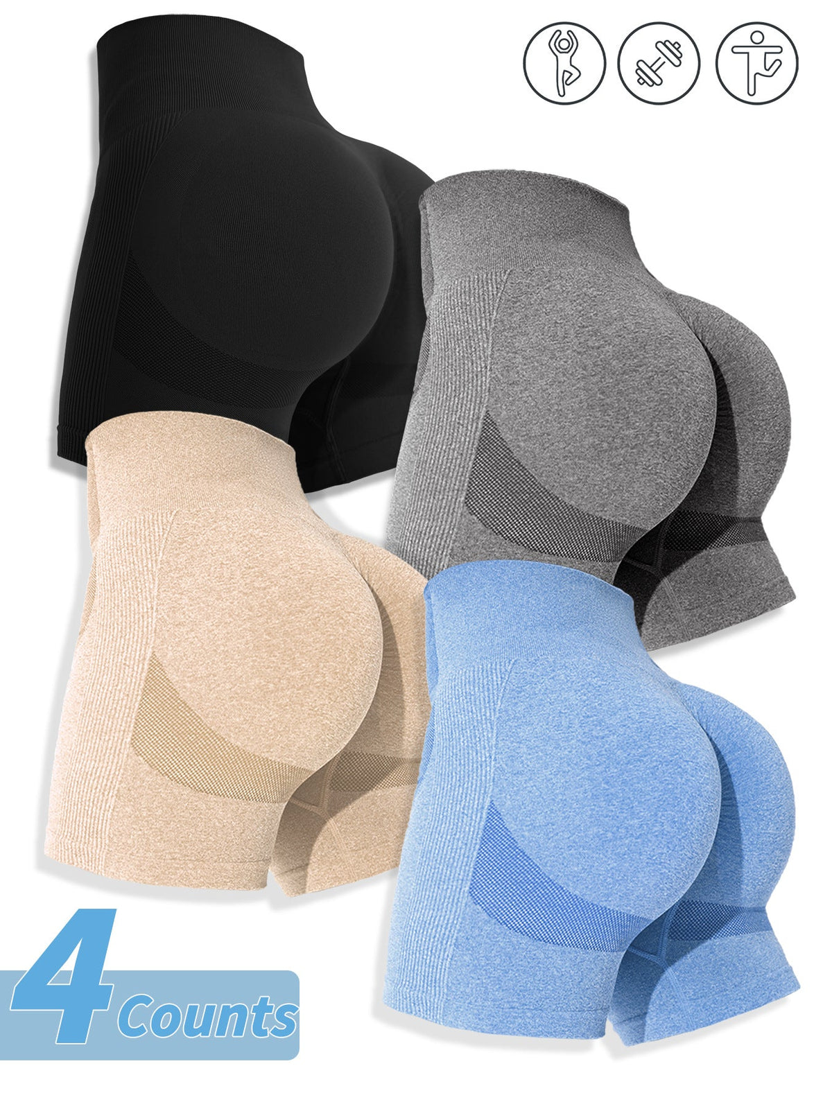 Seamless Quick-Drying Butt-Lifting Shorts for Women