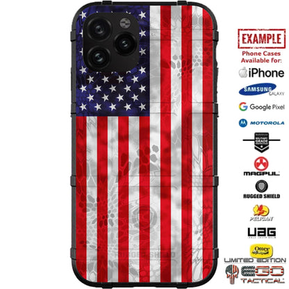 Kryptek Camouflaged US Flag Custom Printed Case Design for Apple, Samsung, Google & Motorola Phone Models