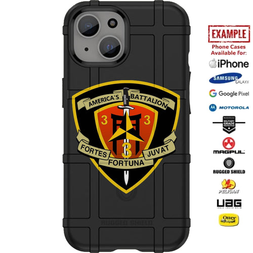 3rd Battalion, 3rd Marines Custom Printed Case Design for Apple, Samsung, Google & Motorola Phone Models