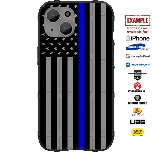 Forward or Reversed US American Flag Subdued Thin Line on Grey Custom Printed Case Design for Apple, Samsung, Google & Motorola Phone Models