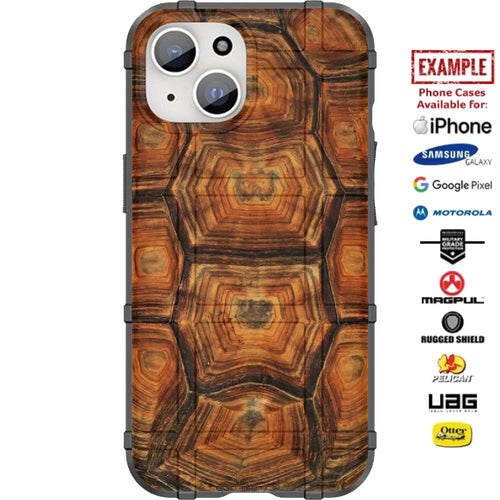 Real Tortoise Turtle Shell Camouflage Custom Printed Case Design for Apple, Samsung, Google & Motorola Phone Models