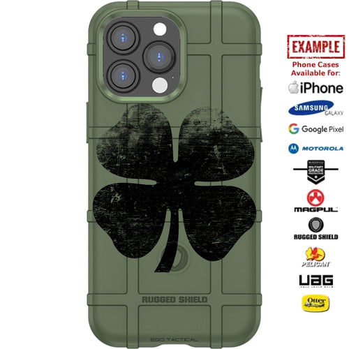 Tattered 4-Leaf Clover on OD Green 2025 St. Patrick's Day Special Edition Custom Printed Case Design for Apple, Samsung, Google & Motorola Phone Models
