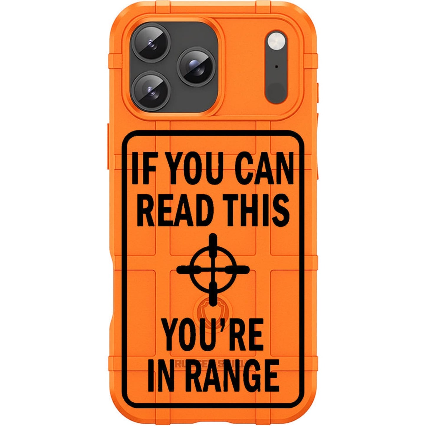 Orange Rugged Shield TPU Case with MagSafe Ring - You're in Range Design for iPhone 17 Pro & 17 Pro Max phone models
