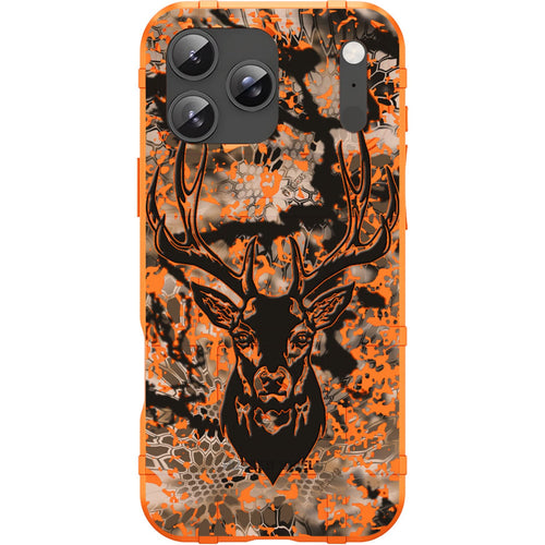 Orange Rugged Shield TPU Case with MagSafe Ring - Kryptek Deer Hunter Camo Design for iPhone 17 Pro & 17 Pro Max phone models