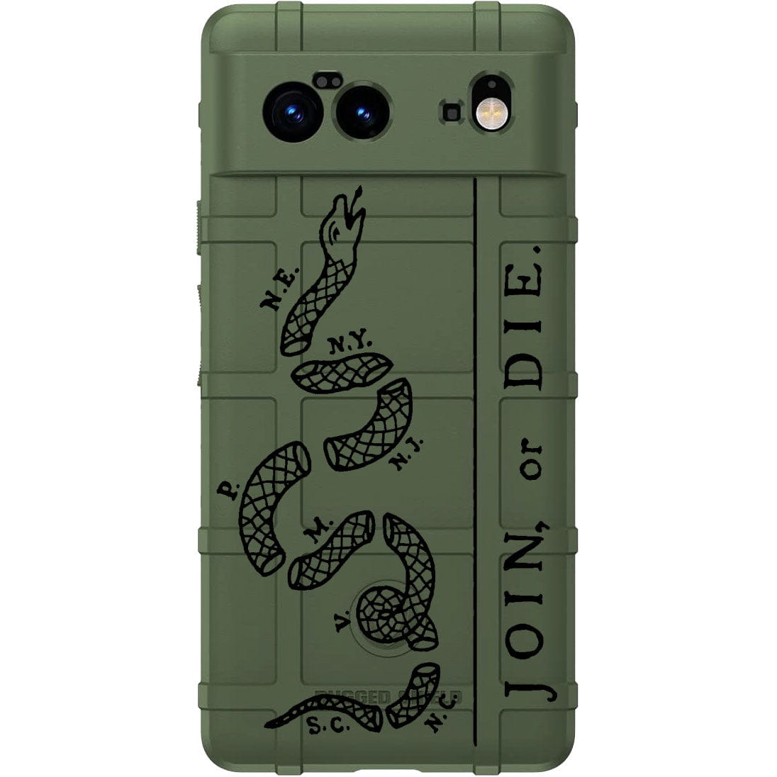 Join, or Die Benjamin Franklin Snake Cartoon Custom Printed Case Design for Apple, Samsung, Google & Motorola Phone Models