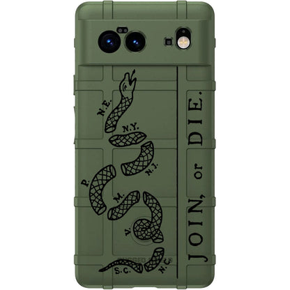 Join, or Die Benjamin Franklin Snake Cartoon Custom Printed Case Design for Apple, Samsung, Google & Motorola Phone Models