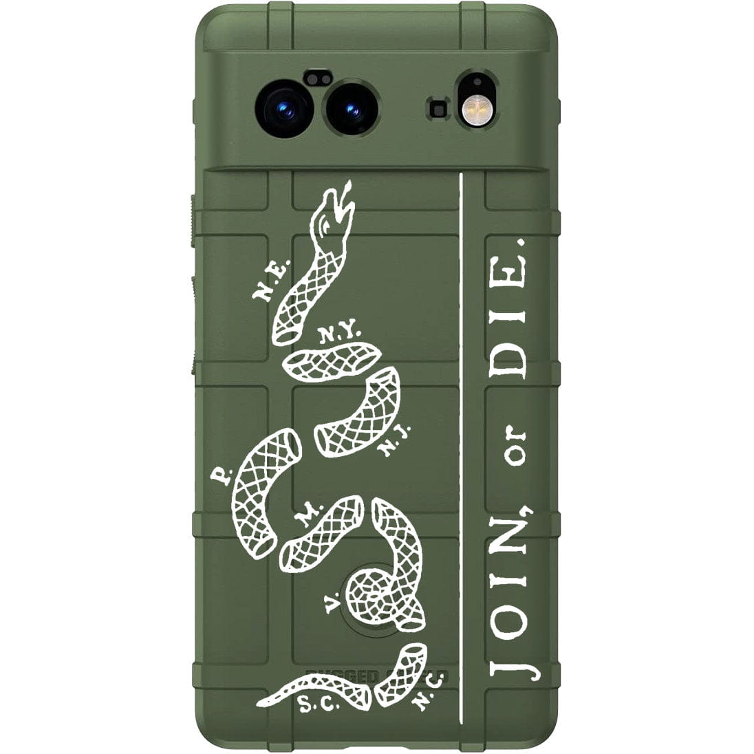 Join, or Die Benjamin Franklin Snake Cartoon Custom Printed Case Design for Apple, Samsung, Google & Motorola Phone Models