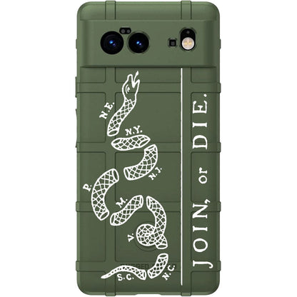 Join, or Die Benjamin Franklin Snake Cartoon Custom Printed Case Design for Apple, Samsung, Google & Motorola Phone Models