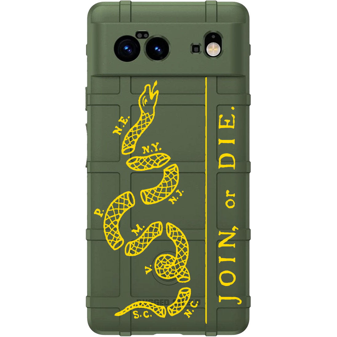 Join, or Die Benjamin Franklin Snake Cartoon Custom Printed Case Design for Apple, Samsung, Google & Motorola Phone Models