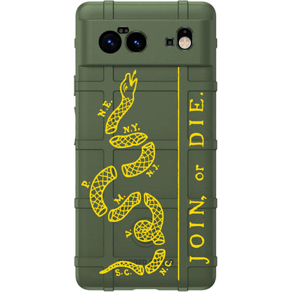 Join, or Die Benjamin Franklin Snake Cartoon Custom Printed Case Design for Apple, Samsung, Google & Motorola Phone Models