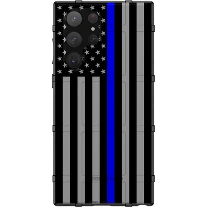 Forward or Reversed US American Flag Subdued Thin Line on Grey Custom Printed Case Design for Apple, Samsung, Google & Motorola Phone Models