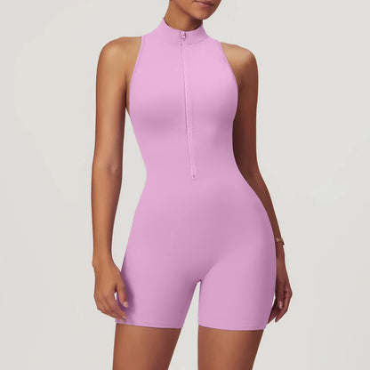Backless Yoga Jumpsuit Shorts Set