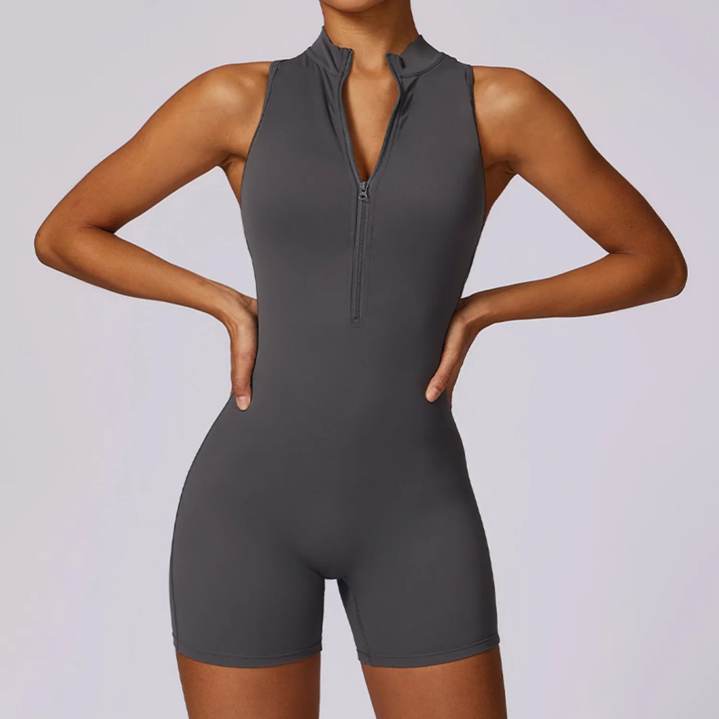 Backless Yoga Jumpsuit Shorts Set