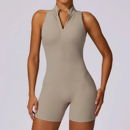 Backless Yoga Jumpsuit Shorts Set