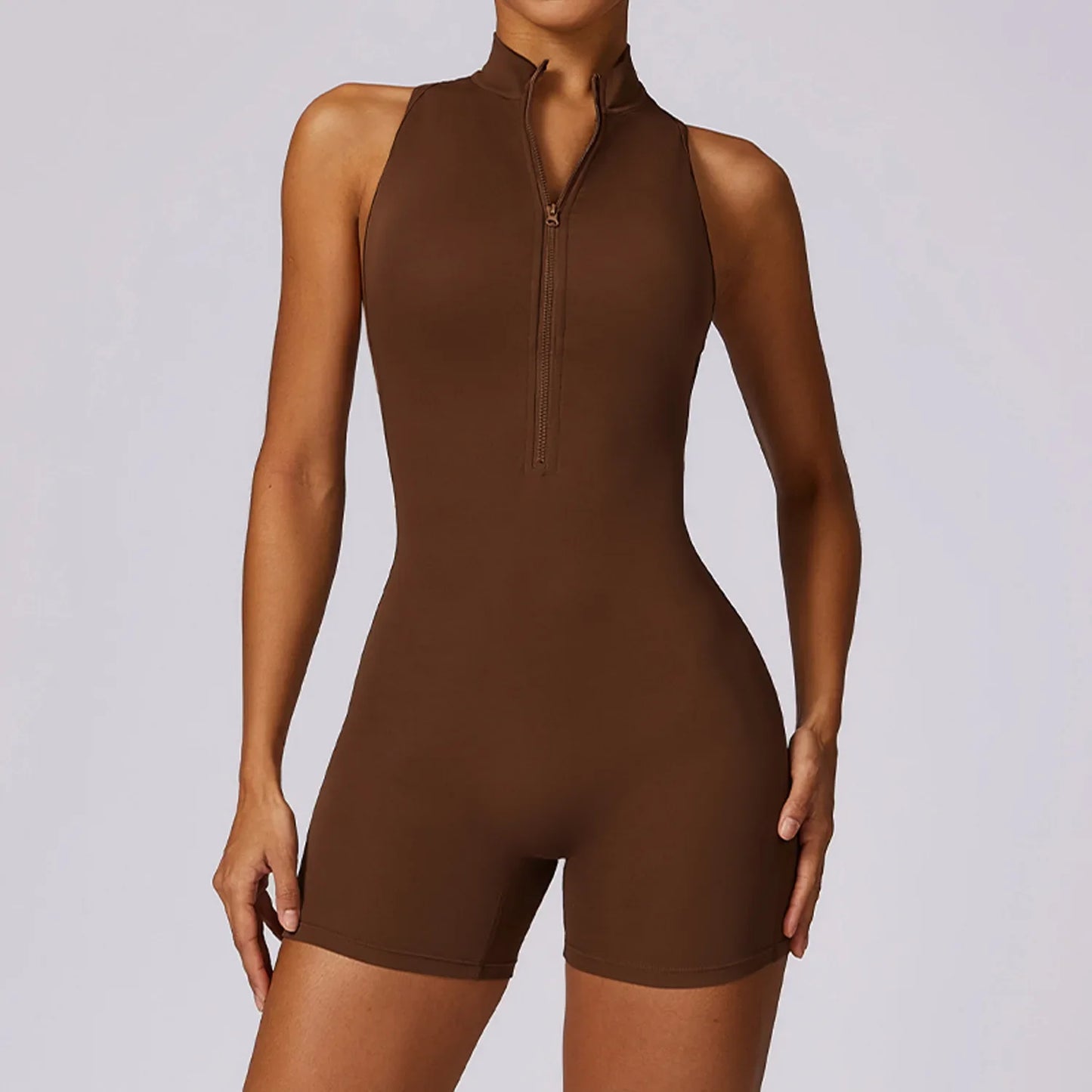 Backless Yoga Jumpsuit Shorts Set