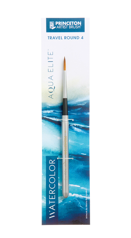 Aqua Elite Synthetic Kolinsky Sable Watercolor Travel Round Brushes