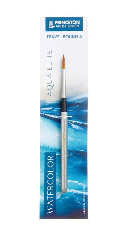 Aqua Elite Synthetic Kolinsky Sable Watercolor Travel Round Brushes