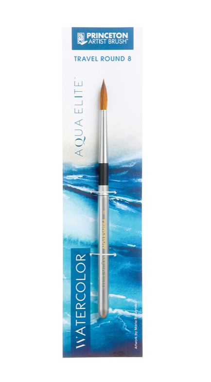 Aqua Elite Synthetic Kolinsky Sable Watercolor Travel Round Brushes