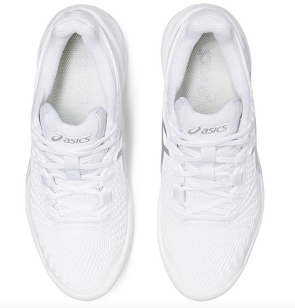 Asics Womens Gel Resolution 9 -White/Pure Silver (1042A208-100)