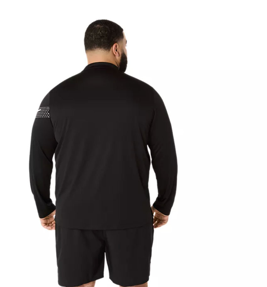 2026 Rose Bowl 5K - ASICS Men's Icon Long Sleeve 1/2 Zip Black (2011D459) (RB26-11)