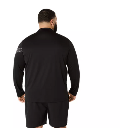 2026 Rose Bowl 5K - ASICS Men's Icon Long Sleeve 1/2 Zip Black (2011D459) (RB26-11)