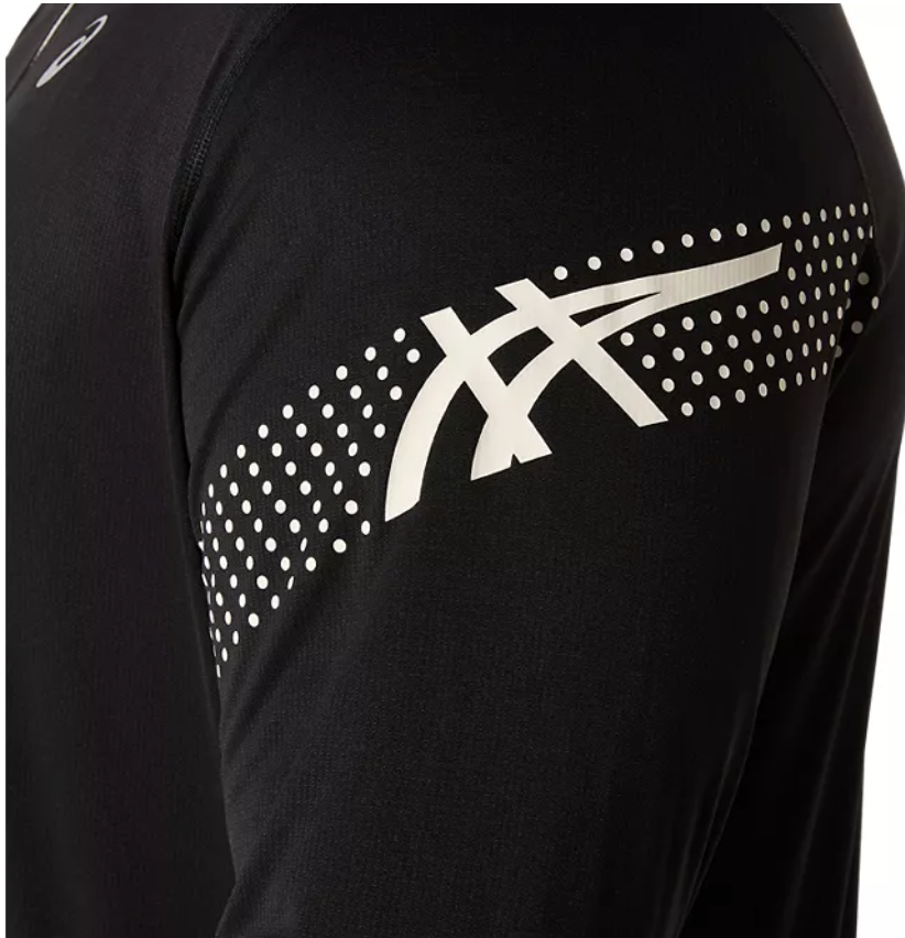 2026 Rose Bowl 5K - ASICS Men's Icon Long Sleeve 1/2 Zip Black (2011D459) (RB26-11)