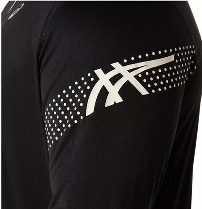 2026 Rose Bowl 5K - ASICS Men's Icon Long Sleeve 1/2 Zip Black (2011D459) (RB26-11)