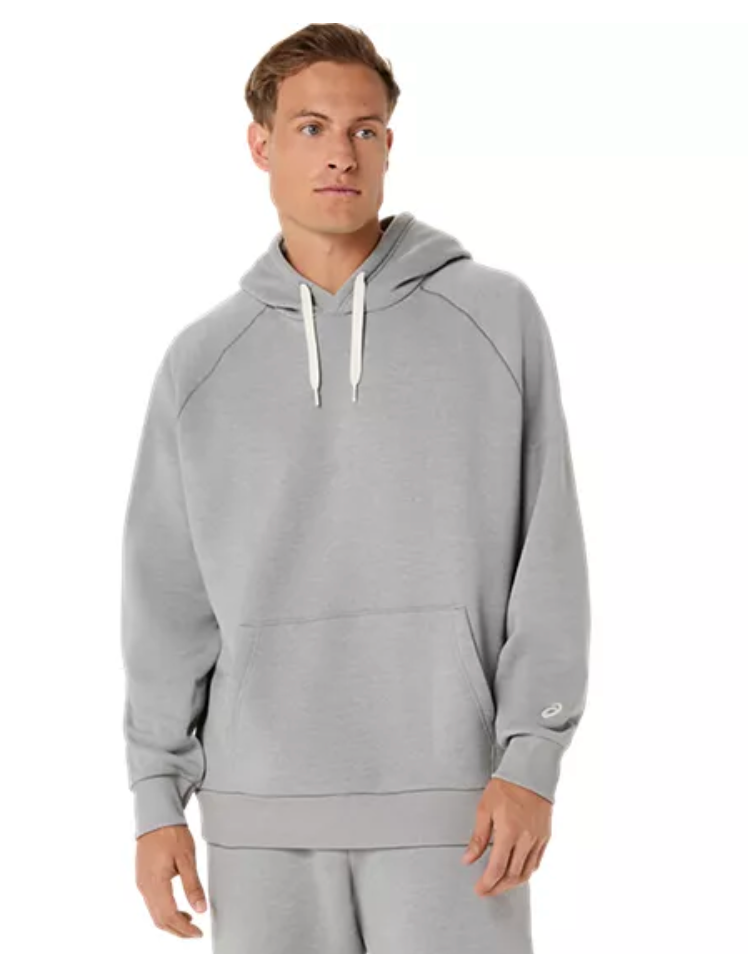 ASICS Unisex Fleece Relaxed Pullover Hoodie Grey Heather (2031F470)
