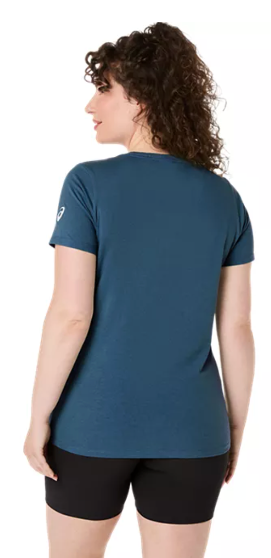 ASICS Women's Poly Cotton Short Sleeve Tee Rich Navy (2012D014)