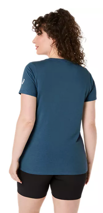 ASICS Women's Poly Cotton Short Sleeve Tee Rich Navy (2012D014)