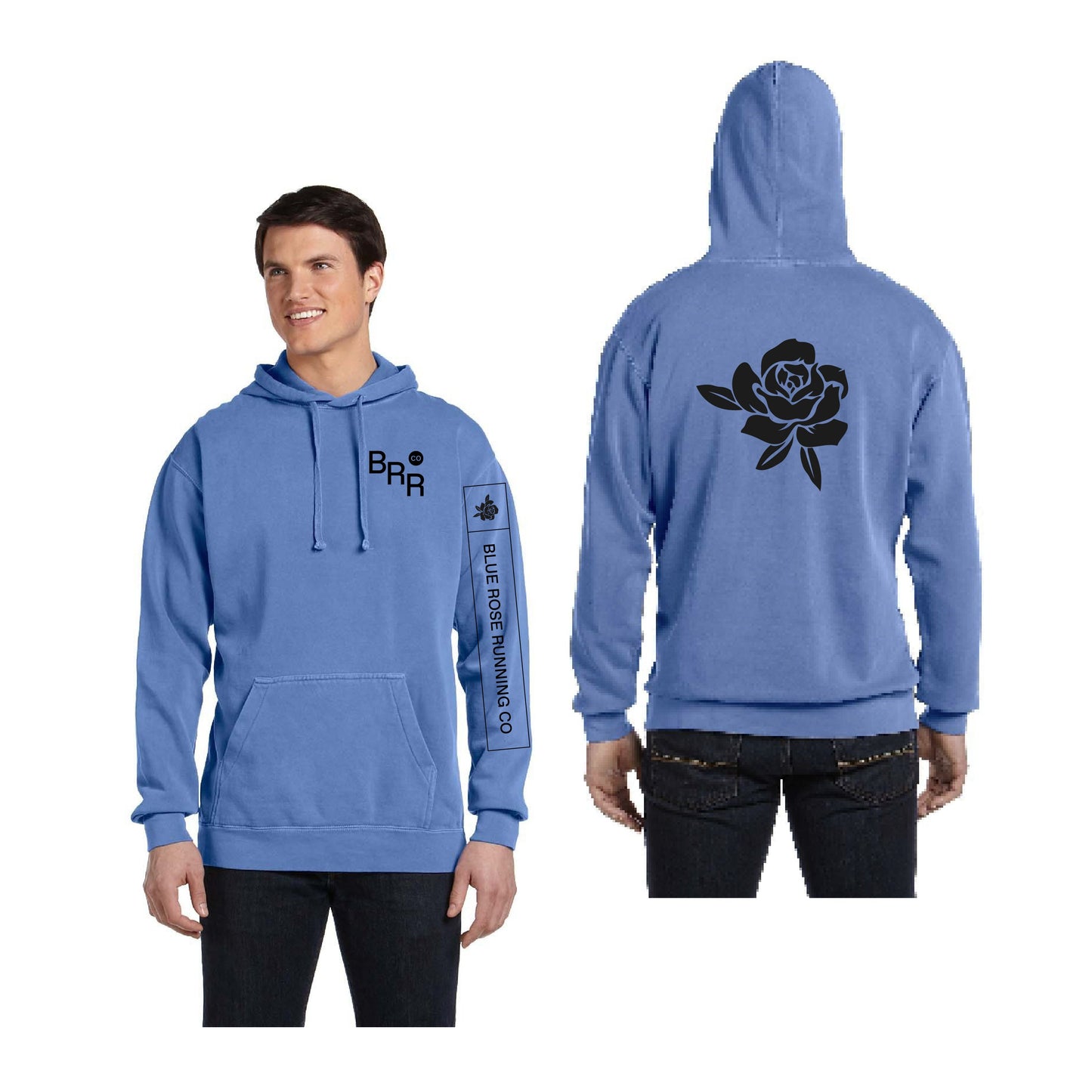 Blue Rose Running - Adult Unisex Hooded Sweatshirt (1567)