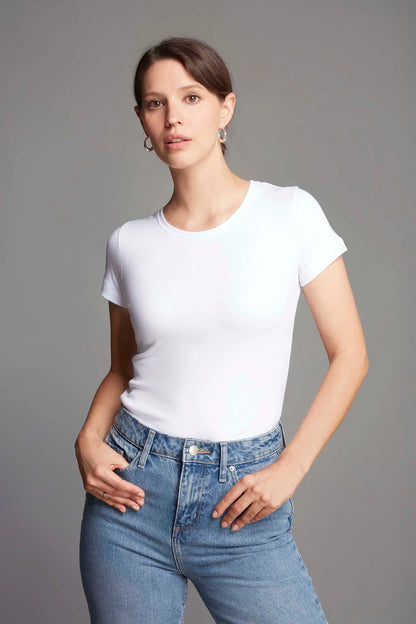 Short Sleeve Crew Neck Cotton Modal Blend T-shirt