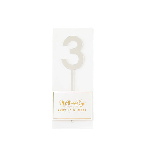 Basic Silver Acrylic Number - 3