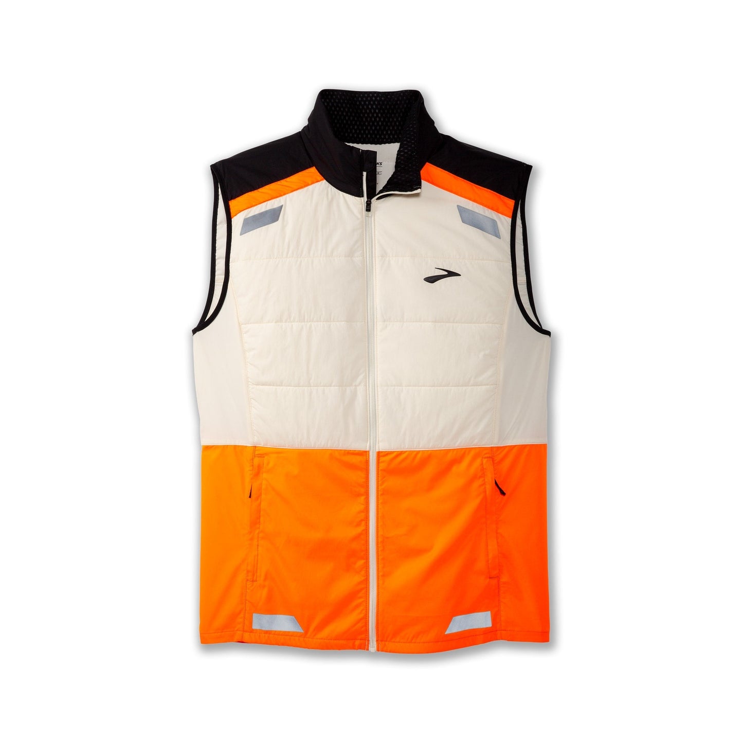 Brooks Run Visible Insulated Vest - Ecru/Fluoro Flash/Black - MEN (211518)