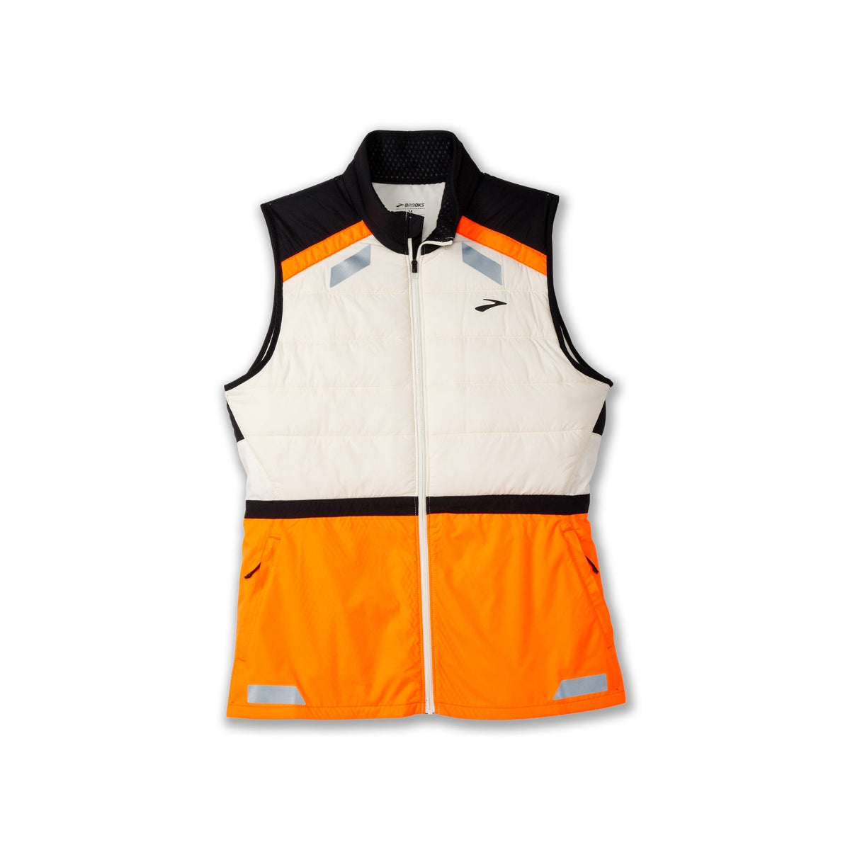 Brooks Run Visible Insulated Vest - Ecru/Fluoro Flash/Black - WOMEN (221688)