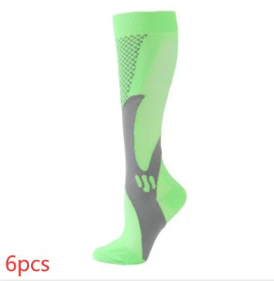 Compression Long Tube Sports Socks | Anti-Fatigue Elastic Athletic Socks for Running, Cycling & Gym | Men & Women | S–7XL