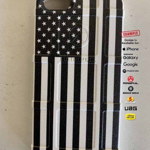 CLEARANCE - Magpul Industries Custom UV-Laser Printed Apple iPhone 5 iPhone 5S Only BLACK AND WHITE FLAG EGO114