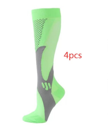 Compression Long Tube Sports Socks | Anti-Fatigue Elastic Athletic Socks for Running, Cycling & Gym | Men & Women | S–7XL