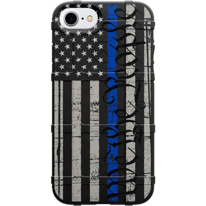 We the People Thin Blue Line Assaulting Subdued Flag Custom Printed Case Design for Apple, Samsung, Google & Motorola Phone Models