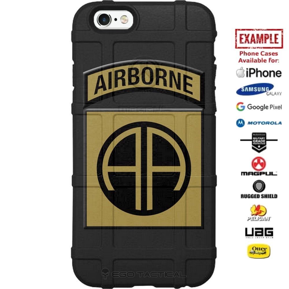 US Army 82nd Airborne Division Patch Desert Sand/ Field Dark Earth/Black Custom Printed Case Design for Apple, Samsung, Google & Motorola Phone Models
