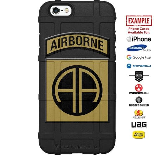 US Army 82nd Airborne Division Patch Desert Sand/ Field Dark Earth/Black Custom Printed Case Design for Apple, Samsung, Google & Motorola Phone Models