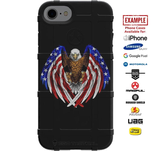 American Eagle U.S. Flag Circle Design Custom Printed Case Design for Apple, Samsung, Google & Motorola Phone Models